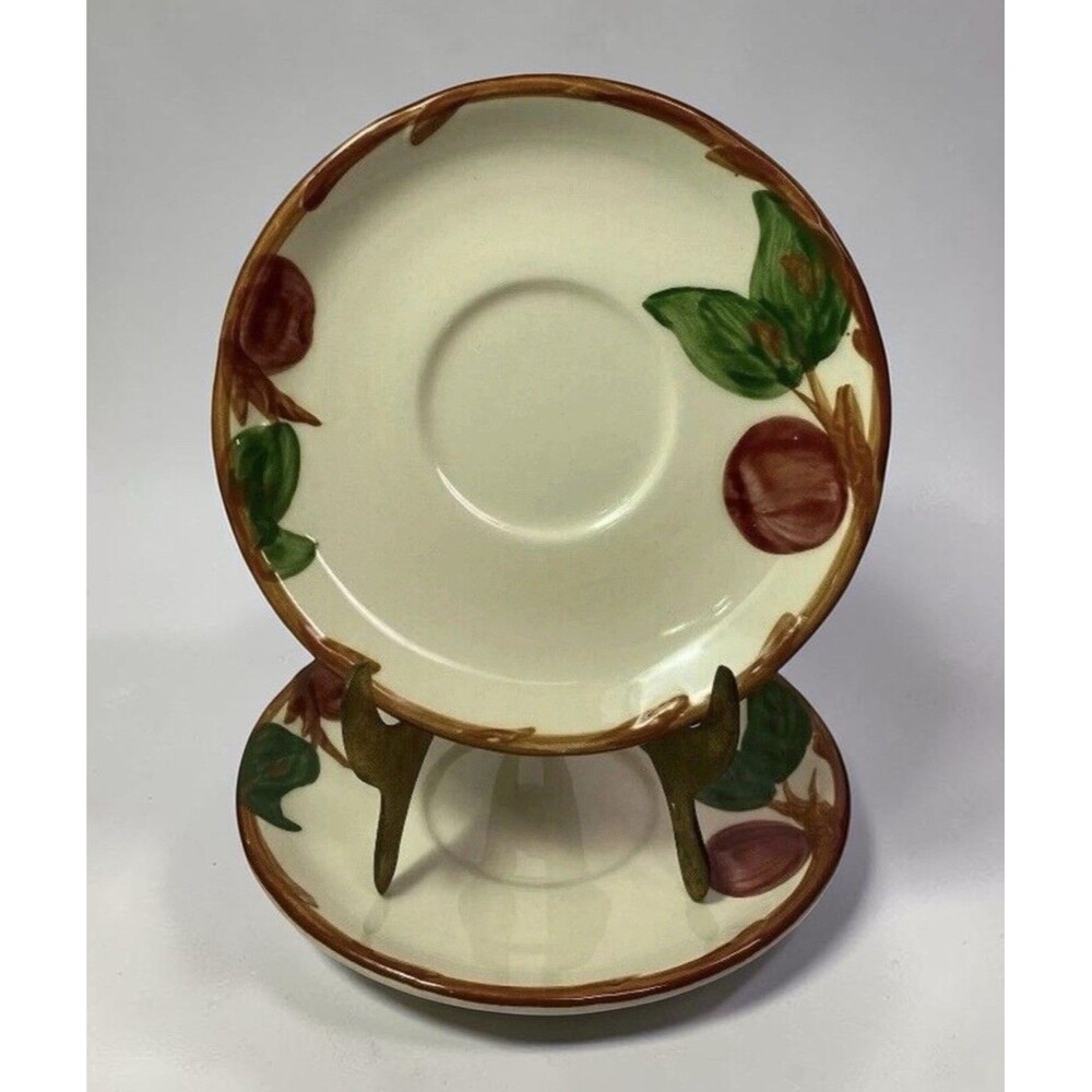 Vintage Franciscan Apple Design Saucer Only 5 7/8” Set of 2 Made In USA